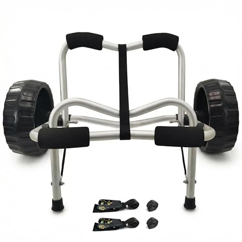 Vanhunks Kayak Cart Dolly Foldable Kayak Trolley Wheels with 10-Inch Airless Tires for Carrier Canoe SUP Paddleboard Transport