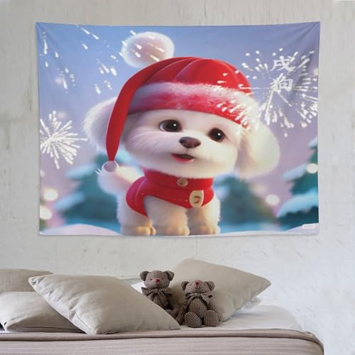 Tapisserie murale chambre et salon imprimé animal mignon toile 150x200