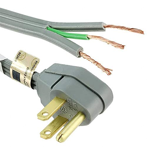 Power Supply Replacement Extension Cord, 16 AWG, 3-Conductor Grounded, 6', Gray Jacket, 125 Volts, 13 Amps, 1625 Watts, NEMA 5-15P, Right Angle Plug, Type SPT-3, UL Listed