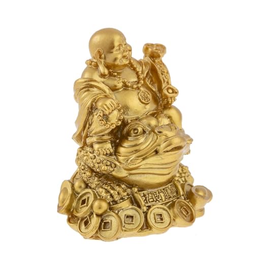 lachineuse - Goldene lachende Buddha-Statuette 7cm - Feng Shui...