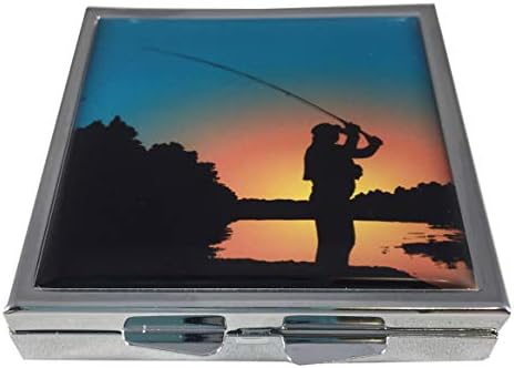 Fisherman Four Section/Compartment Square Pocket/Purse/Travel Pill Box Case