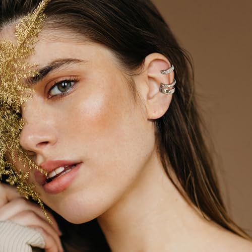 Image of Ear Cuffs Non Piercing 14K Gold Plated Ear Cuff Earrings for Women Trendy Clip on Cartilage Earring Stacks Non Pierced Adjustable Fake Earrings Set Jewelry Christmas Gift 2026 Stocking Stuffers