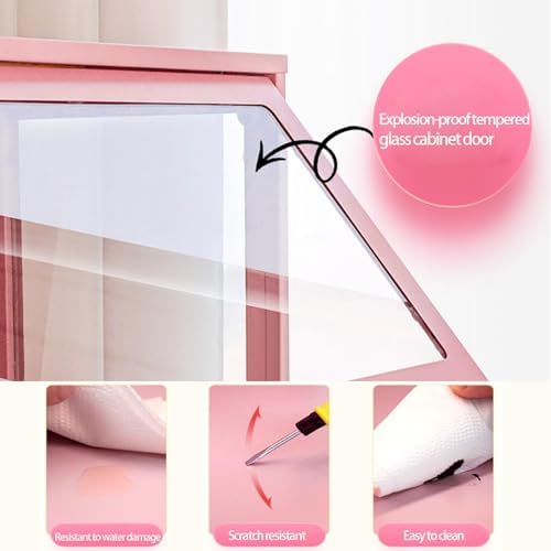 4-Tier Tempered Glass Display Case, Dustproof Carbon Steel Showcase, 3-Sided Clear Cabinet, Flip-Top Door Design, Ideal for Office & Retail Storage Solutions