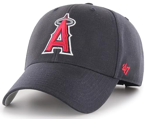 47 Brand MLB Alternate Color Primary Logo MVP Adjustable Structure Baseball Cap Hat, Adult One Size Fits All - Los Angeles Angels Navy