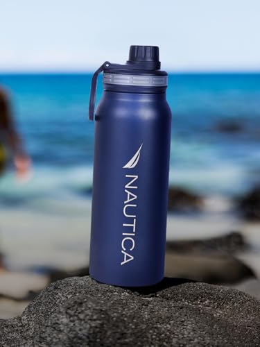 Image of NAUTICA Premium Leak-Proof Insulated Water Bottle - 1pc (Fender)| 750ml | Stainless Steel Flask with 24 Hours Temperature Retention | Ideal for Travel, Gym, Office Use Austin Solid-denimblue