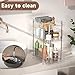 3 Tier Clear Bathroom Organizer with Dividers, Multi-Purpose Pull-Out Pantry Organization and Storage, Under Sink Closet Organizers and Storage, Vanity Skincare Cosmetic Organizer Medicine Bins