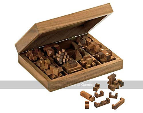 Philos 6149 - Puzzle-Edition mit 12 unterschiedlich schwierigen Knobelspielen im Holzkoffer