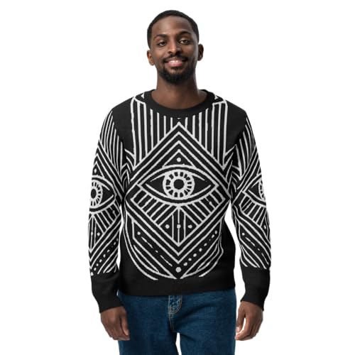 Humsa Knitted Crew Neck Sweater - Evil Eye Design - Luxury Streetwear3