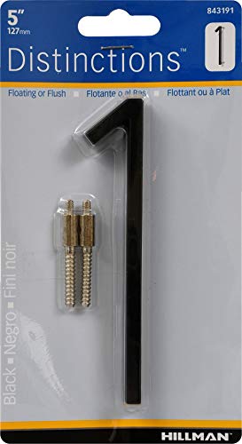 Distinctions 843191 Black Floating Mount 5-Inch House Number 1 #TOP2