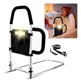 SHTALHST Bed Rails for Elderly Adults with Motion Light, Storage Pockets and Reinforced Side Handles, Bed Guard, Ideal Mobility Aid for Seniors, Disabled, Children, Pregnant Women