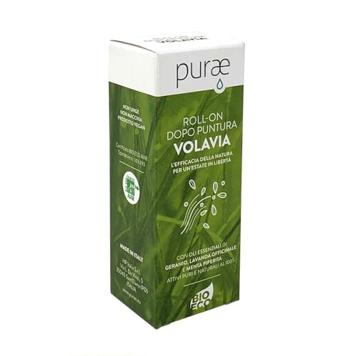 PURAE VOLAVIA ROLLER DOPOPUNTURA BIOLOGICO CON OLI ESSENZIALI PURI 15 ML NASOTERAPIA Lenitivo per punture di