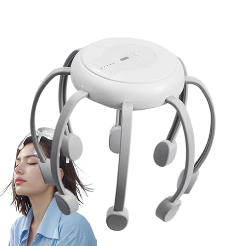 Massaggiatore per la testa, massaggiatore per il cuoio capelluto | Grattatore automatico per cuoio capelluto Octopus - Strumento per massaggio del cuoio capelluto a 360 gradi, 5 modalità di vibrazione