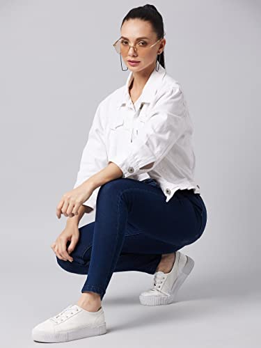 Image of Dolce Crudo Women's Skinny Fit High Rise Cropped Length Stretchable Denim Jeans