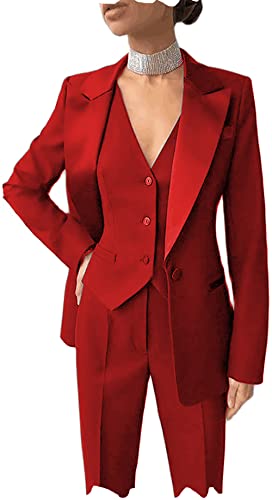 Women Suits for Work Single Breasted Suiting 3piece Sets Single Breasted Lady Suit Set Work Blazer Jacket Pant and Vest3