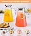 Potdoctor Glass Pitcher with Lid and Handle, 2 Liter 68oz Water Pitcher with Spout for Fridge, Borosilicate Glass Jug for Hot/Cold Drink, Large Ice Tea Carafe for Juice, Coffee, Sangria, Beverage