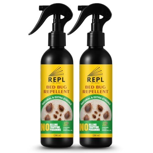 Image of Repl Bed Bug Repellent (250 X 2) ml for Home | Made of Natural Essential Oils for Long-Lasting Protection | Khatmal Spray for Mattress | Not Bed Bug Killer Insect Repellent | Pack of 2