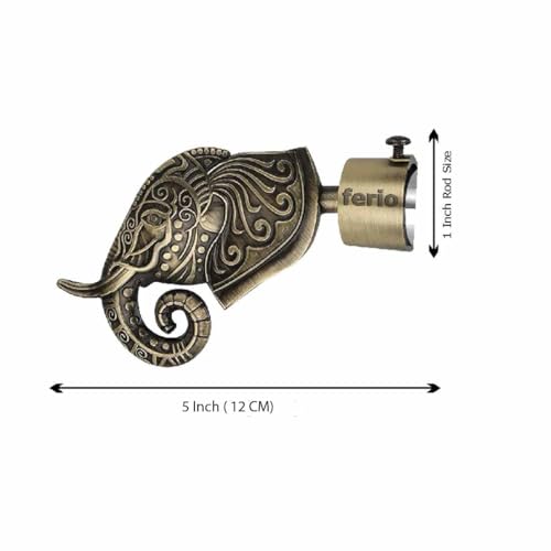 Image of FERIO Aluminium Antique Finish Curtain Brackets for Window and Door Parda Holder /Curtain Holders for Wall 1 Inch Rod Support Fittings Curtain Accessories 5 Set (10 pcs)