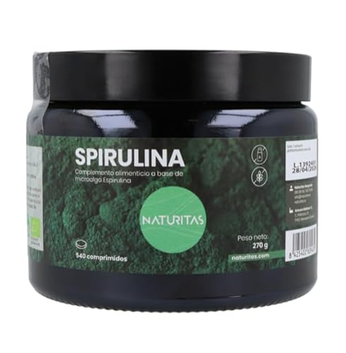 Espirulina Pura BIO 540 Comprimidos Naturitas Essentials | Energizante | Alto contenido en proteínas | Saciante | Rico en vitaminas