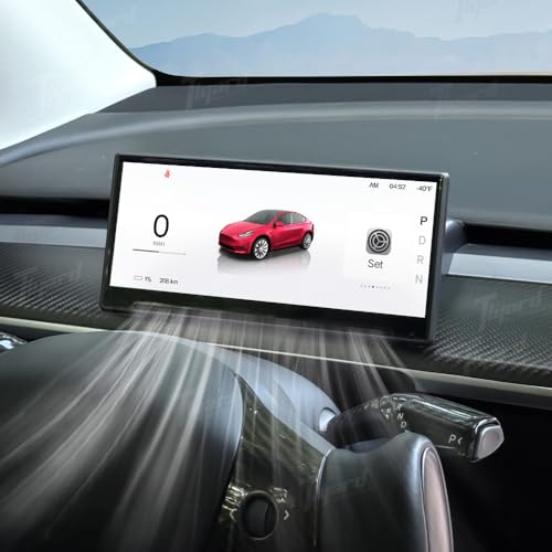 Image of Tlyard 8.9 inch Heads Up Display for Tesla Model Y 2020-2024 Model 3 2017-2023, 2.5D HD Thin CarPlay & Android Auto OTA Updates, No Block AC Vent Sync Autopilot Data with Front Camera