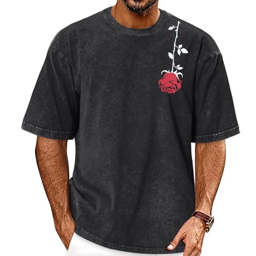 Image of Oversized Tshirts for Men Short Sleeve Vintage Washed Basic Loose Tees 2026