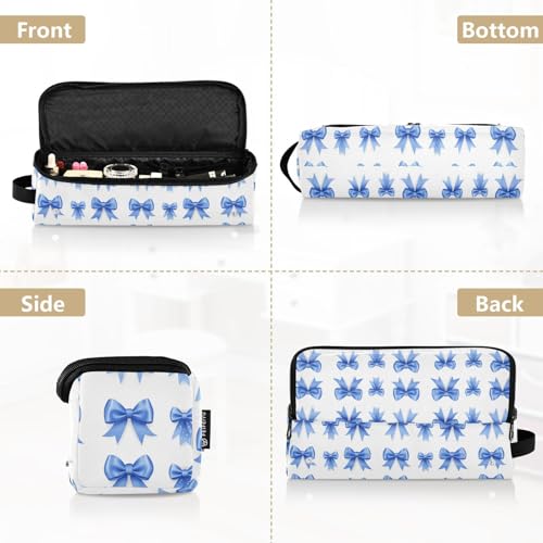 Bolsa de viaje Satin Bows Marble para herramientas de cabello, resistente al calor, estera para planchas, rizadores y accesorios de cuidado capilar, organizador portátil miniatura 5