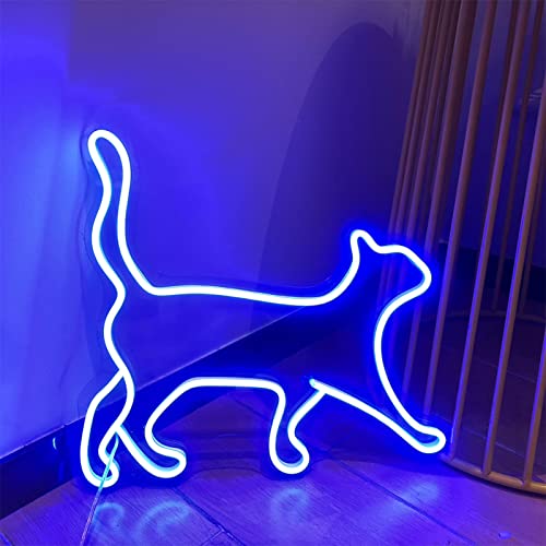 CCZUIML Décoration denseignes au néon - Lumières en Forme de Chat - Lumières LED de Chat rougeoyantes pour Chambre à Coucher, Bar, fête, café, atmosphère, intérieur, extérieur, décor de Fond Cover