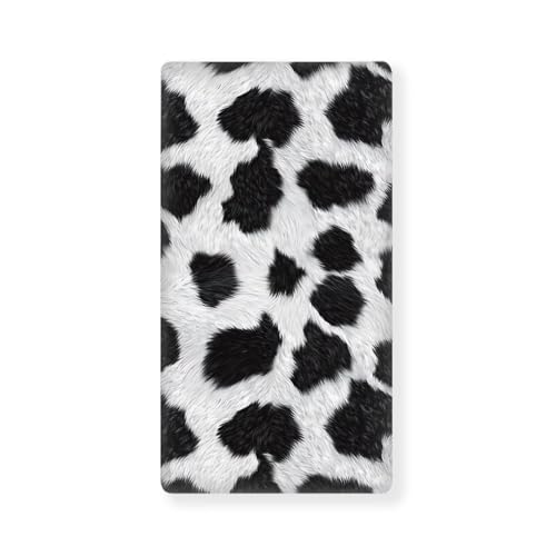 Image of Cow Print Baby Crib Sheets for Boys Girls Cribs Sheet Nursery Bedding Set Fitted Breathable Crib Mattress Cover Nursery Decor Toddler Gifts, 25x52 inch, Machine Washable