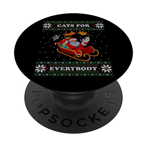 Chats Pour Tout Le Monde Chat Amant Cadeau Moche De Noël PopSockets PopGrip - Support et Grip pour Smartphone/Tablette avec un Top Interchangeable Cover
