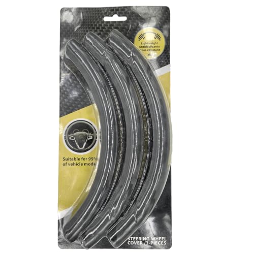 PICKSHI ハンドルカバー かっこいい ステアリングカバー 車内インテリア 滑らない テクスチャ 幅広い車種で使用可能 超薄型S ・M・Ｌサイズ、O型 Ｄ型 取付簡単 軽自動車、普通車、軽トラック汎用 トラック(グレー)