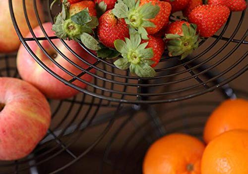 Cesto Portafrutta In Metallo A 3 Pezzi Per Cucina - Design A Emisfero, Contenitore Per Frutta E Verdura, Argento (30,5/25,4/20,3 Cm) - 2