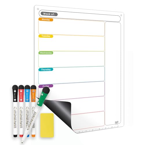Planificateur hebdomadaire magnétique vertical tableau effaçable à sec