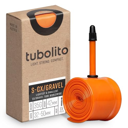 Tubolito S-Tubo CX/Gravel-All TPU Inner Tube 700C x 30-47mm, 42mm/60mm Presta Valve | Lightest Bike Tubes Worldwide | Specifically Designed for Disc Brake Systems (700 X 32-47mm, 42mm Presta Valve)
