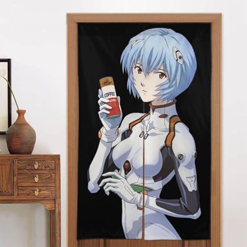 のれん 暖簾 新世紀エヴァンゲリオン 綾波レイ Eva 部屋間仕切り 目隠し 壁掛け 遮光 断熱 カーテン 風呂 玄関 出入り口 簡単取り付け おしゃれ 家庭用 オフィス レストラン プレゼント 143*86cm