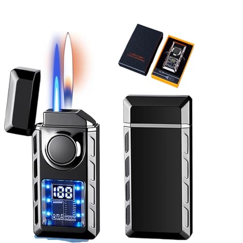 Encendedor resistente al viento para exteriores con doble llama recargable 2
