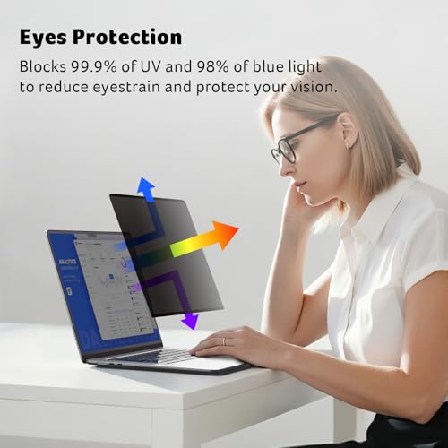 Acer [2 Pack Laptop Privacy Screen for MacBook Air 13 Inch (2022-2025 M1,M2,M3,M4), Eye Protection Anti Spy/Glare Blue Light Computer Monitor Privacy Filter, Dual-sided Magnetic & Removable - image 6