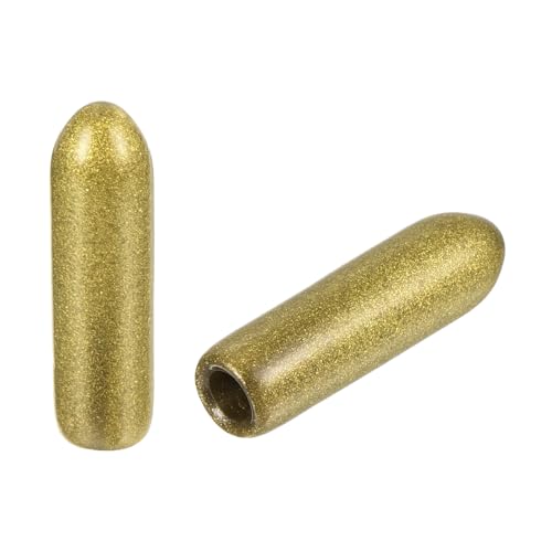 QUARKZMAN 100Pcs Tapones de Goma Redondos 1/8' (3Mm) Cubierta de Vinilo Dorado Protectores de Rosca de Tornillo