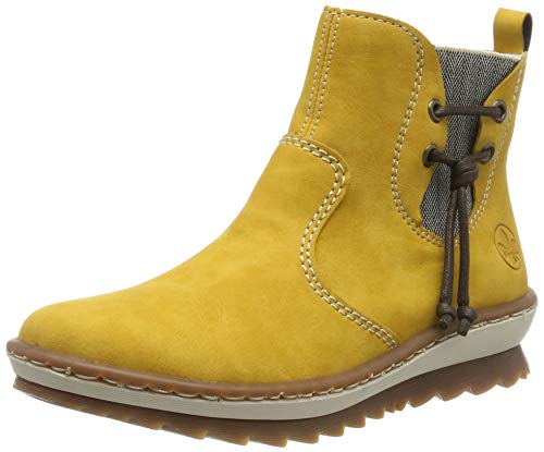 Rieker Herbst/Winter, Botas Chelsea Mujer, Amarillo (Honig/Leinen/68 68), 41 EU