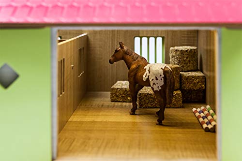 Establo para caballos Kids Globe 610168 de madera a escala 1:24 con dos cajas 3