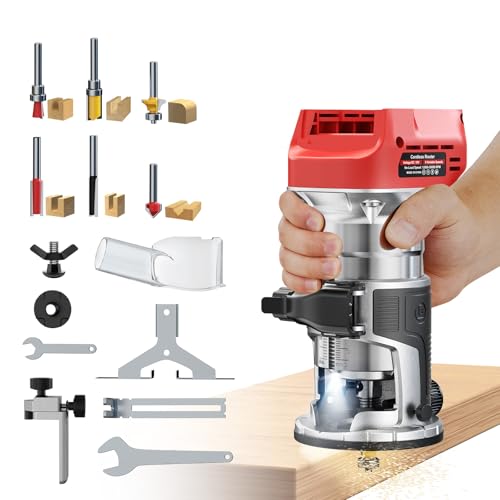 Cordless Router Tool Compatible with Milwaukee Battery(Tool Only), 800W Brushless