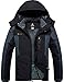 Produktbild GEMYSE Herren Wasserdichte Berg-Skijacke Winddichte Fleece Outdoor-Winterjacke mit Kapuze (Schwarzgrau,XL)