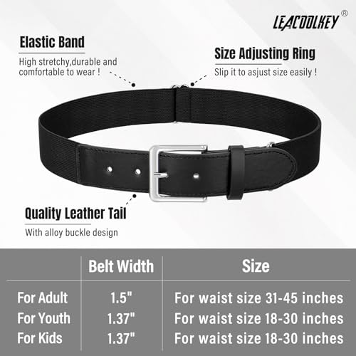 Image of LEACOOLKEY Baseball Belt and Socks Combo Set Adjustable Softball Socks and Elastic Belt for Youth and Adult