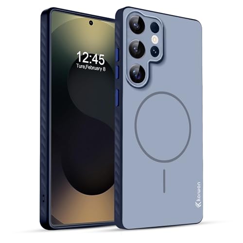 Image of KARWAN Slim Shockproof Back Case Cover Compatible with Samsung Galaxy S24 Ultra,Dual Layer Armor Protection with Matt Finish, Heavy Duty Cover with Magnetic MagEase Wireless Charging (Blue)