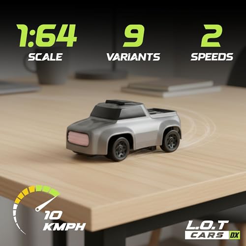 Image of L.O.T Cars Dash Remote Control Car Toy | 2.4Ghz, 1:64 Scale | Rc Cars, Rc Drifting Cars, Proportional Steering, Birthday Gift, Dual-Speed Modes & Lights with 100m Remote Range (Silver)