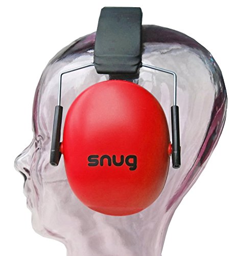 Snug Kids Earmuffs/Hearing Protectors – Adjustable Headband Ear Defenders For Children and Adults (Red)