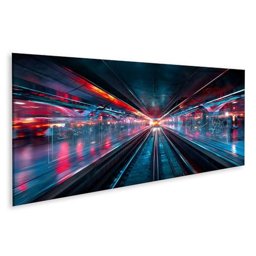 Tableau sur toile plateforme de train futuriste panorama islandburner pour decoration murale