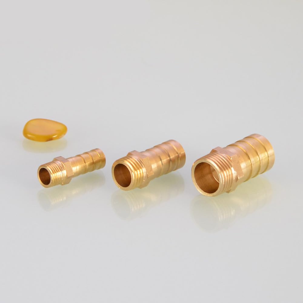 Raccordo per tubo in ottone 6/8/10/12/14/16mm con attacco a barb per tubo flessibile, connettore maschio BSP da 1/8" 3/8" 1/4", giunto in rame