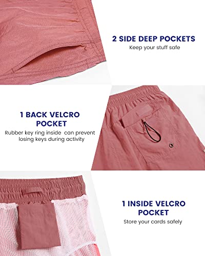 Image of maamgic Mens Swim Trunks 5 inch with Mesh Lining Quick Dry Bathing Suits for Men Swim Shorts Swimwear