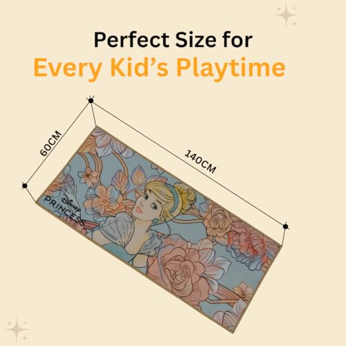 Image of Athom Living Disney Princess Runner Carpet 2x4.5 Ft, Soft Printed Mat with Anti-Skid Backing, Durable Washable Runner for Kids Bedroom, Play Area & Playroom Decor
