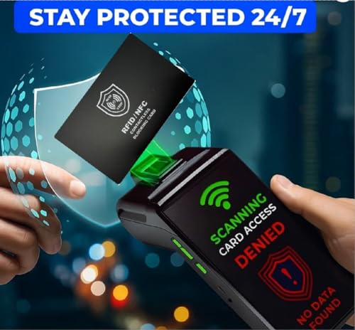 Technixx RFID Blocking Card, 3 Pack, Contactless NFC Jamming Credit & Debit Card ID, Protection for your wallet and passport, One Card Protects Entire Wallet3