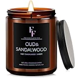 Sandalwood Oud Scented Candle for Home Soy Wax Candle, Aromatherapy Candle Gift, 7oz